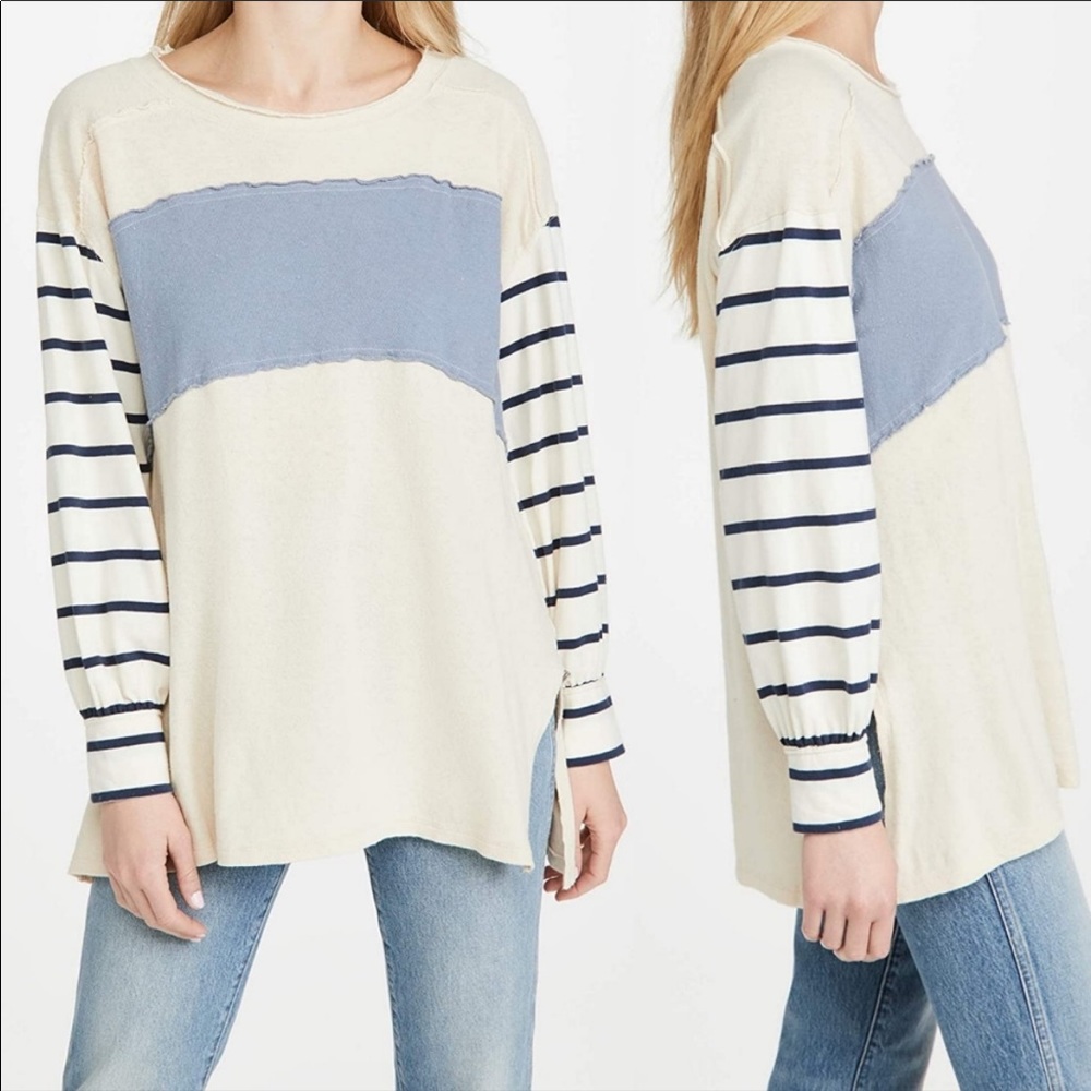 Free People Striped Awesome Tee Size Medium